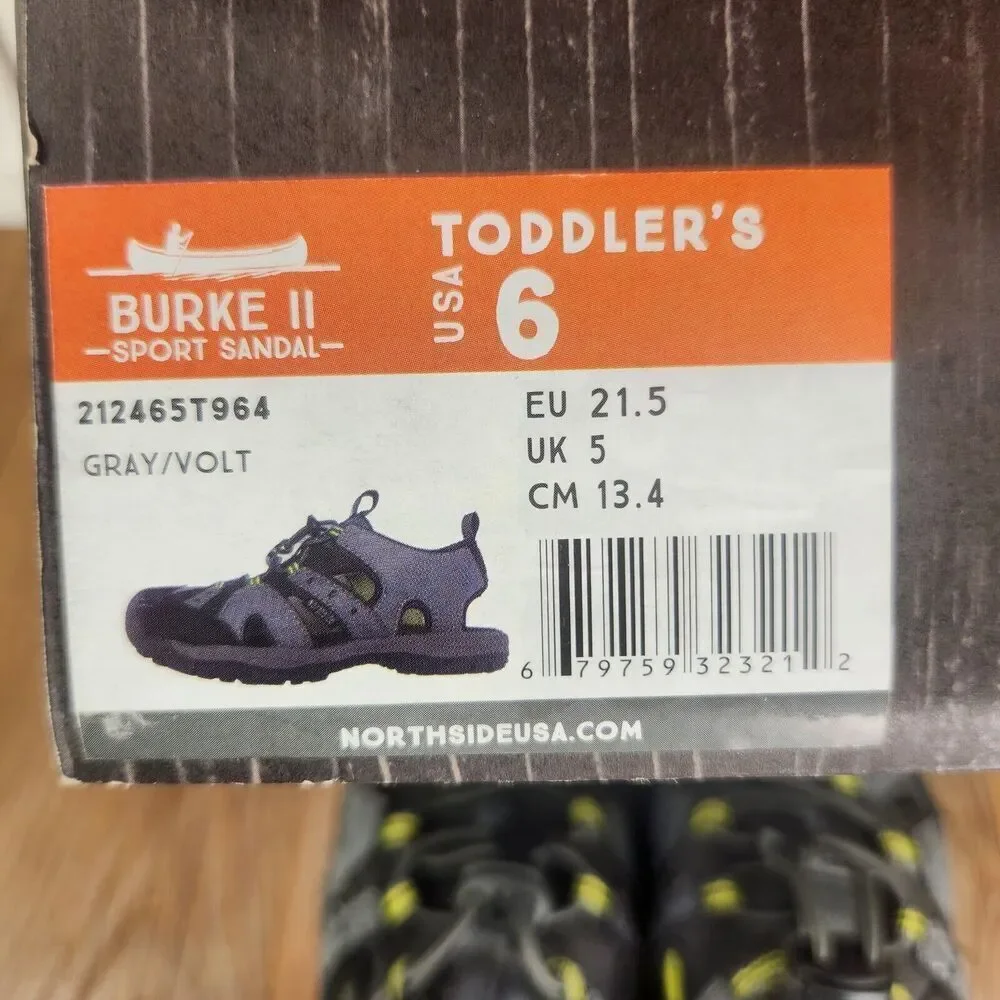 Northside Burke II Sport Sandal Toddler Size 6 Gray Volt Adjustable Water Shoes